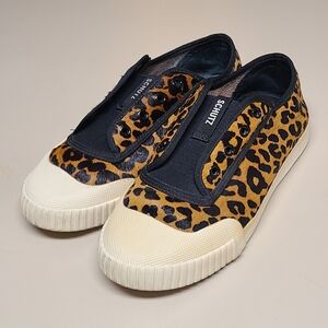 Schutz Leopard Print slip on sneakers size 39